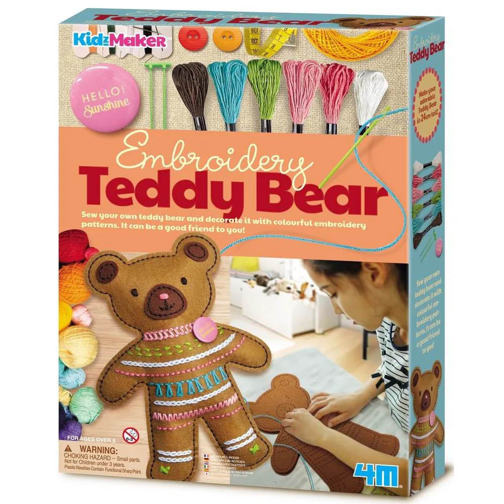 4M Kidz Maker Embroidery Teddy Bear
