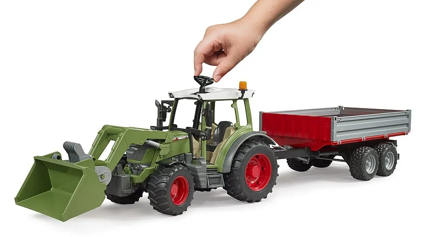 Bruder 2182 Fendt Vario 211 with frontloader and tipping trailer Wise - Kids Toys