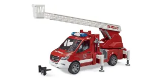 Bruder 2673 MB Sprinter fire service with turntable ladder, pump and light & sound module Wise - Kids Toys