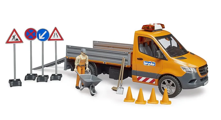 Bruder 2677 MB Sprinter Municipal with driver, L S Module and accessories Wise - Kids Toys