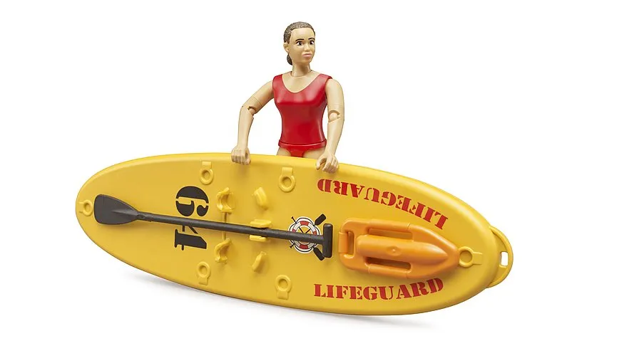 Bruder 62785 bWorld Life Guard w/Stand Up Paddle Wise - Kids Toys