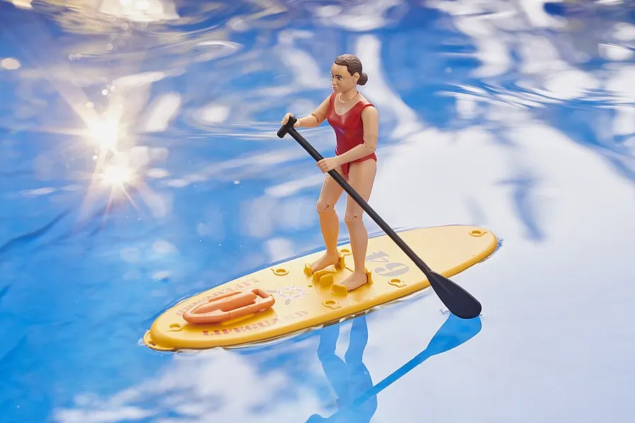 Bruder 62785 bWorld Life Guard w/Stand Up Paddle Wise - Kids Toys