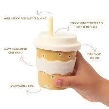Chino Club | Baby Chino Cup 4oz   Straw | Yellow Daisy