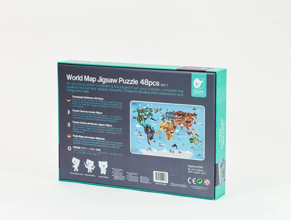Classic World 48 Piece World Map Jigsaw Puzzle