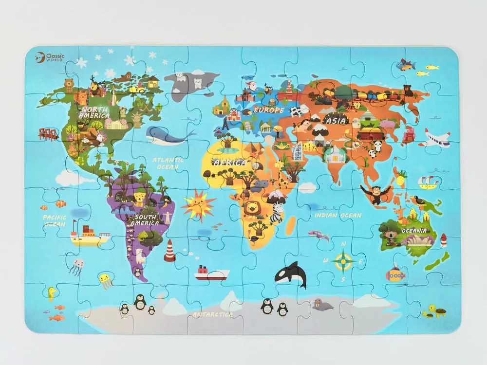 Classic World 48 Piece World Map Jigsaw Puzzle