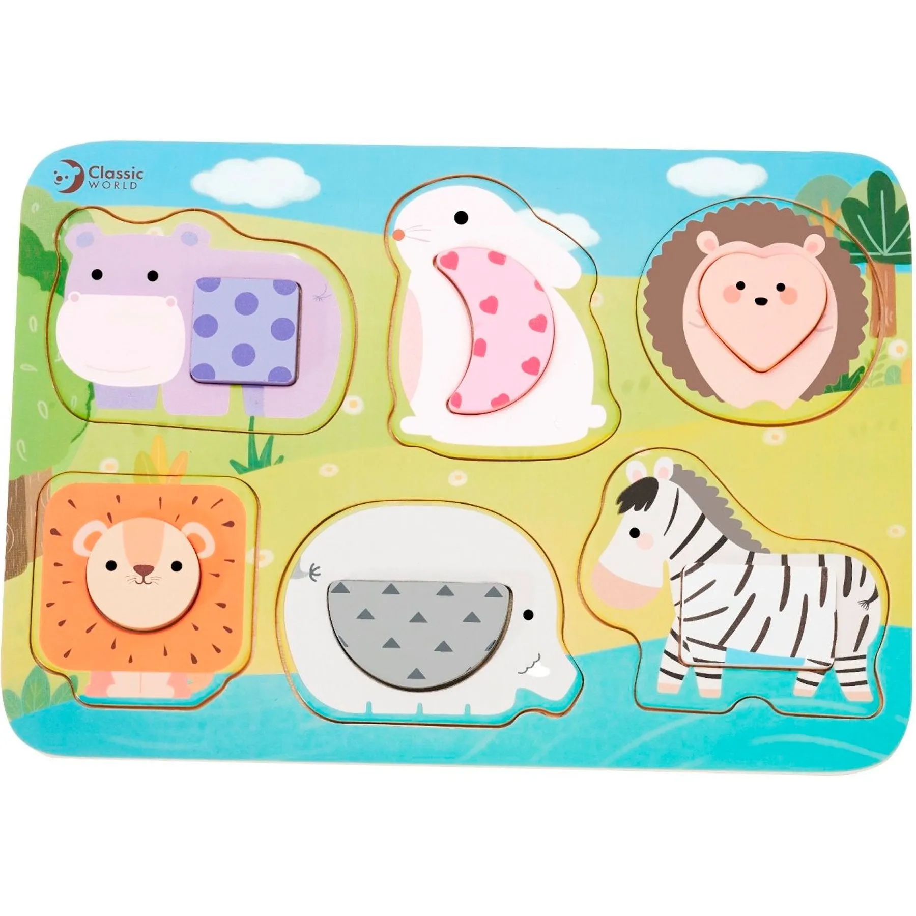 Classic World Animal Shapes Puzzle