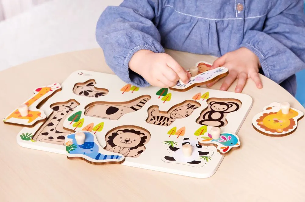 Classic World Zoo Puzzle With Knobs
