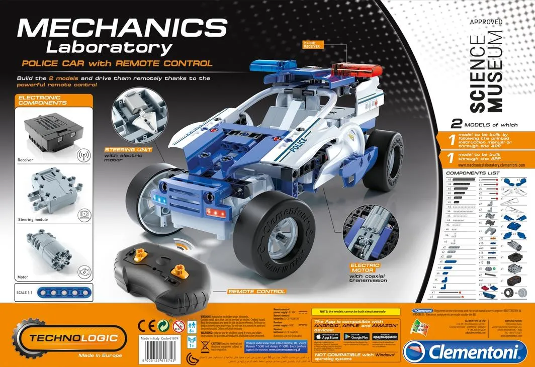 Clementoni Mechanics Laboratory Police Car With Remote Control