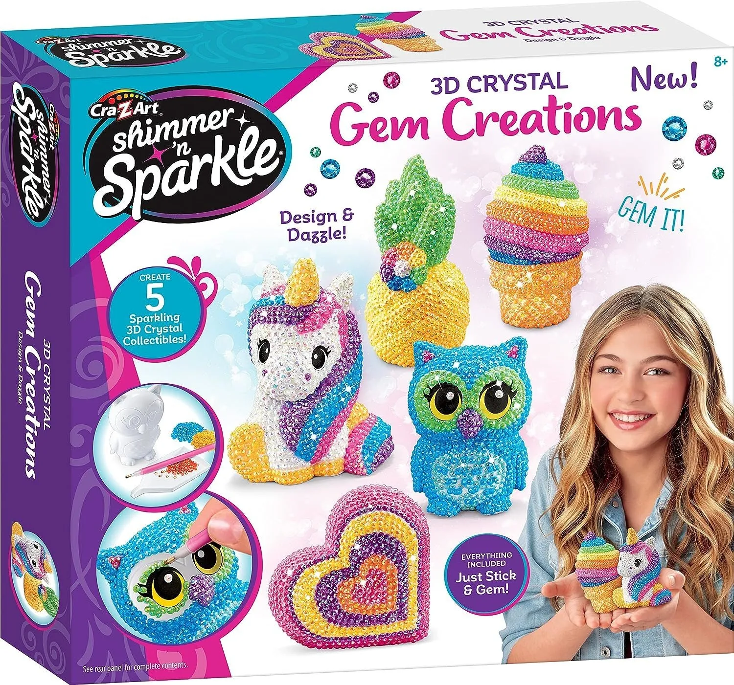 Cra-Z-Art Shimmer N Sparkle 3D Crystal Gem Creations