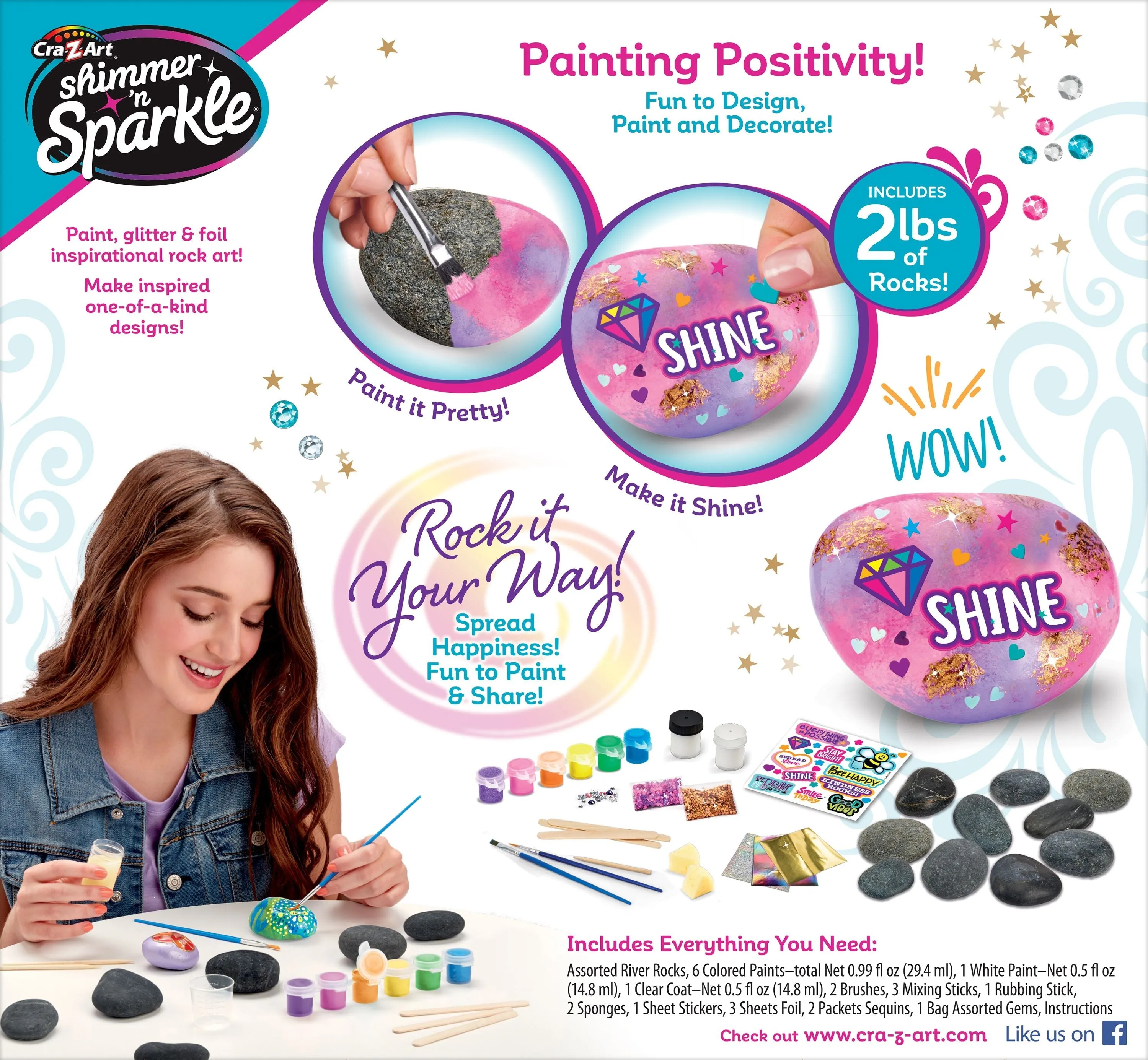 Cra-Z-Art Shimmer 'N Sparkle Inspirational Rock Art Kit