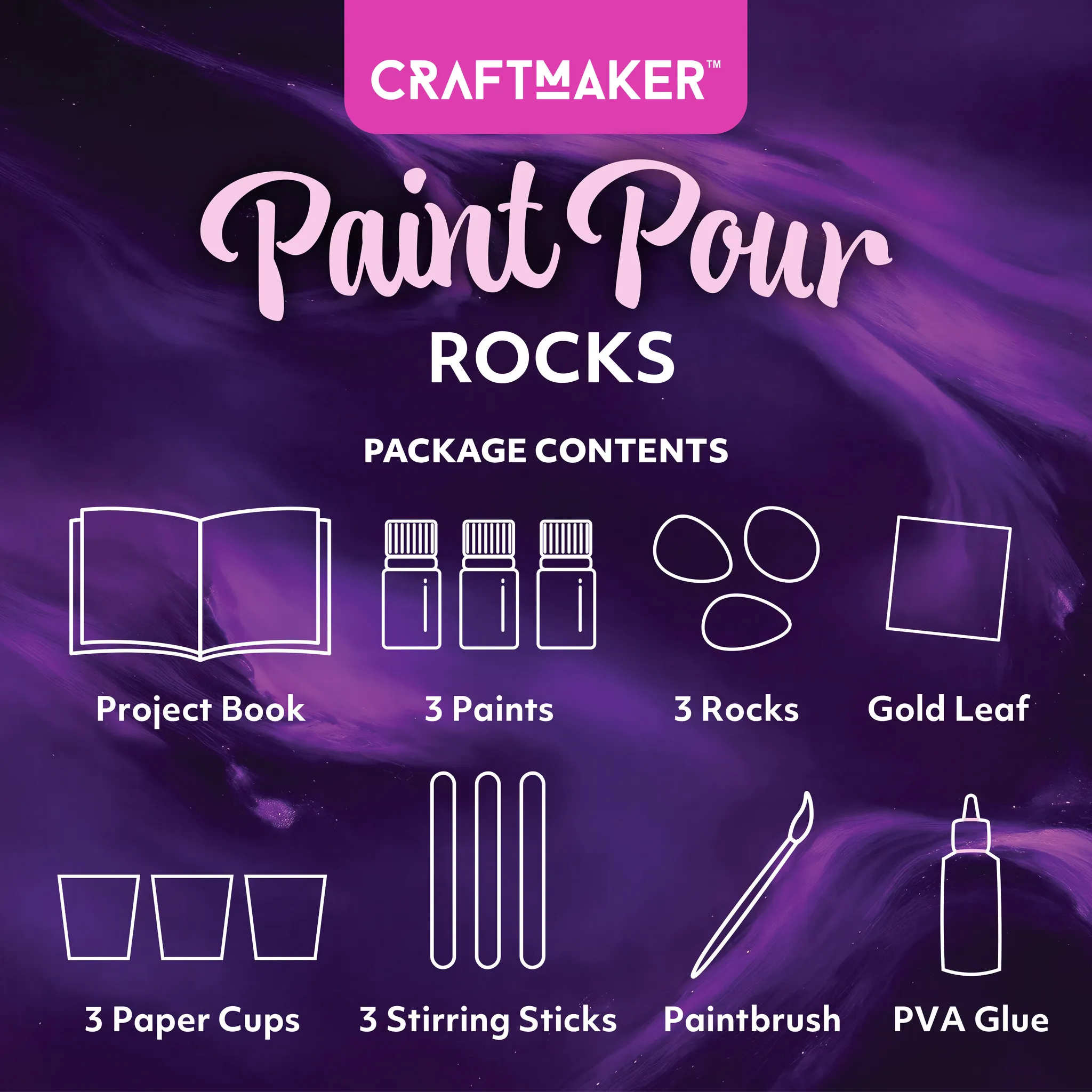 Craft Maker Paint Pour Rock Art