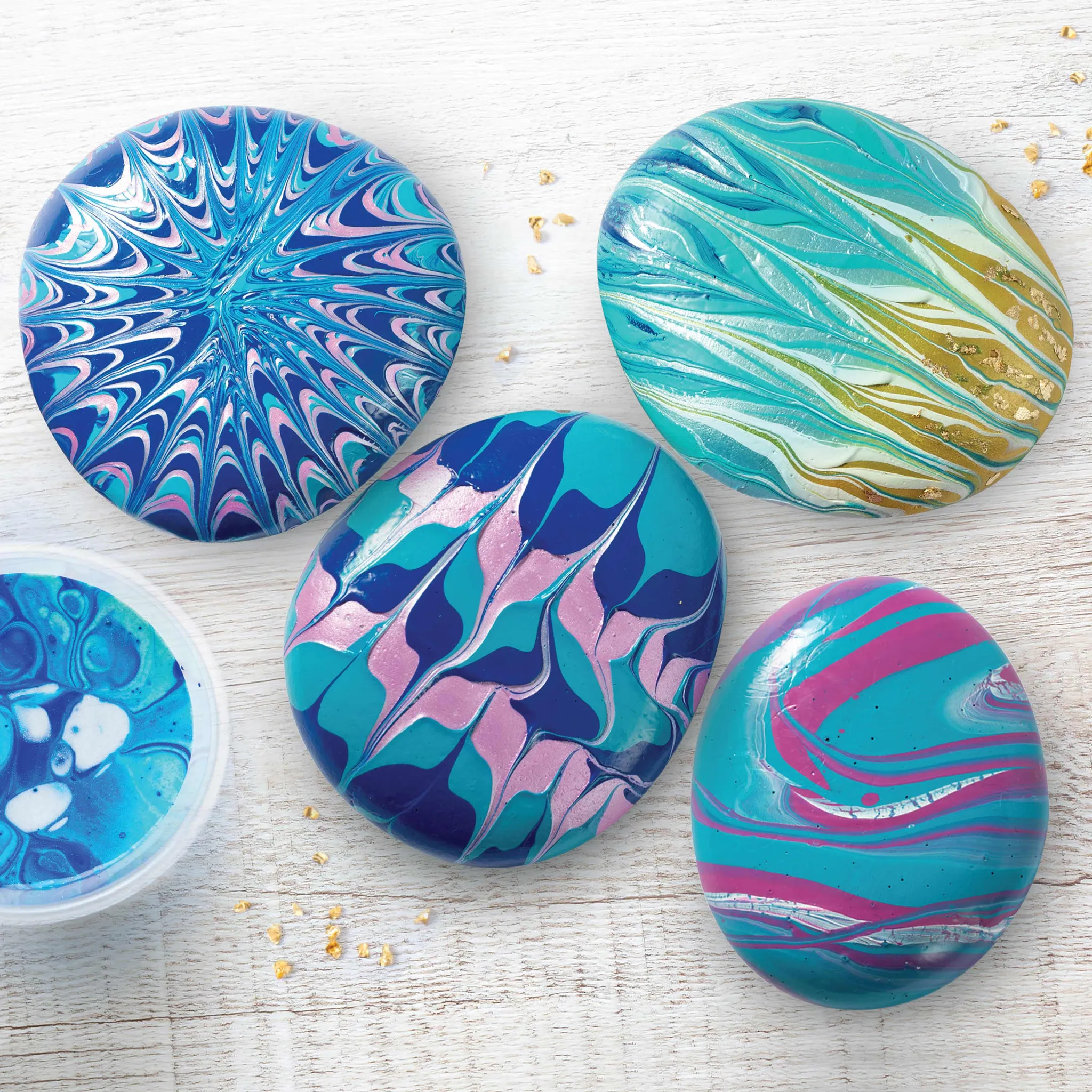Craft Maker Paint Pour Rock Art