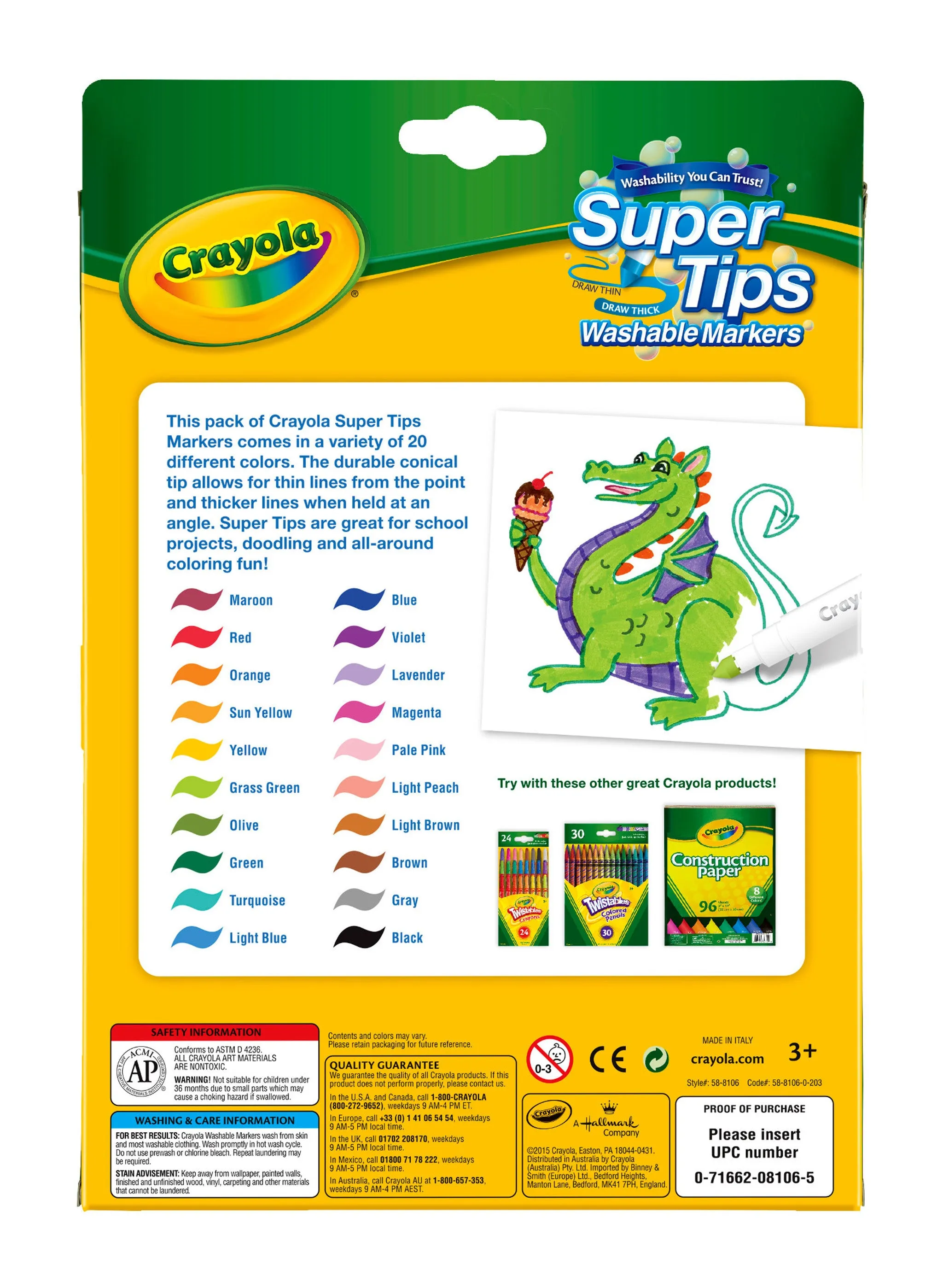 Crayola Super Tip Markers 20 Pack