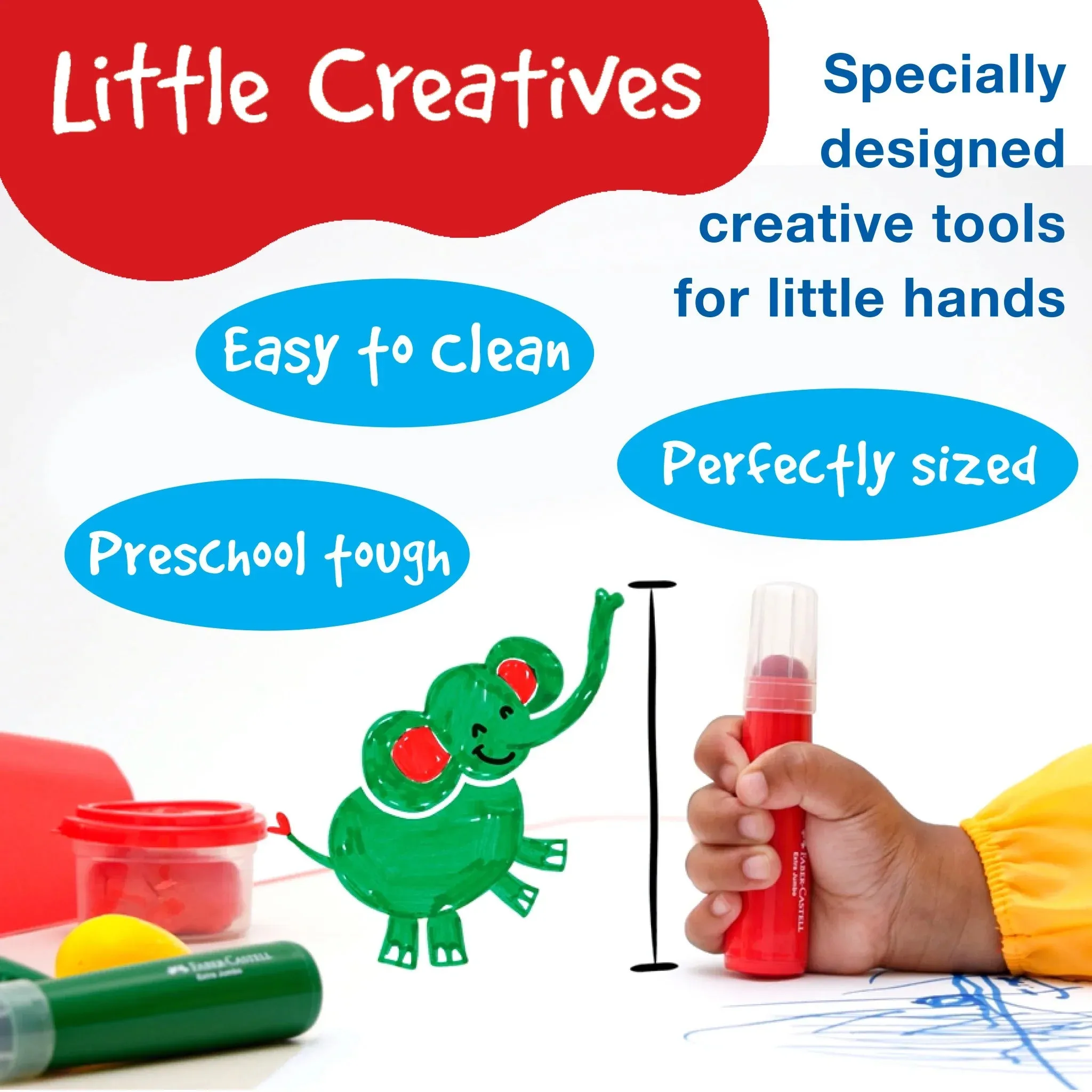 Creativity For Kids 354503 Little Creatives 6Ct Jumbo Ultra Washable Markers Wise - Kids Toys