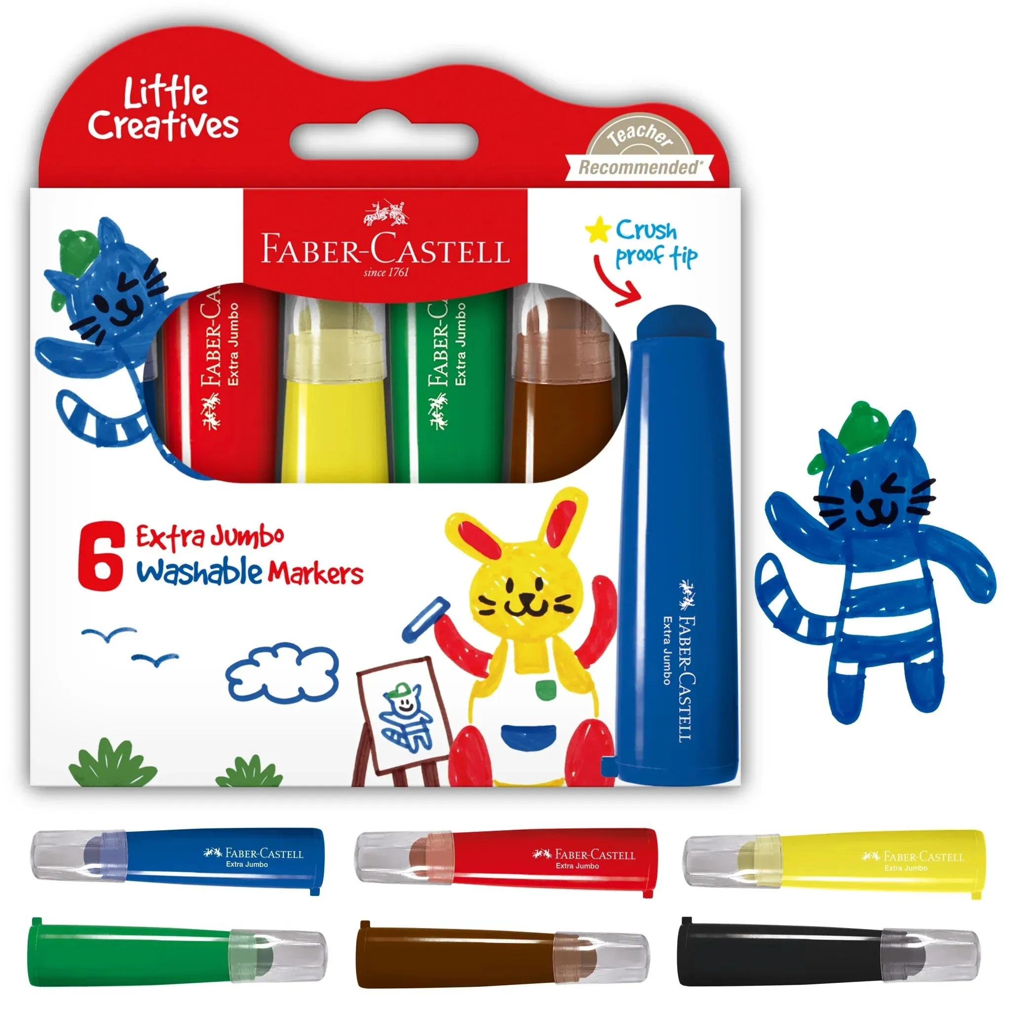 Creativity For Kids 354503 Little Creatives 6Ct Jumbo Ultra Washable Markers Wise - Kids Toys