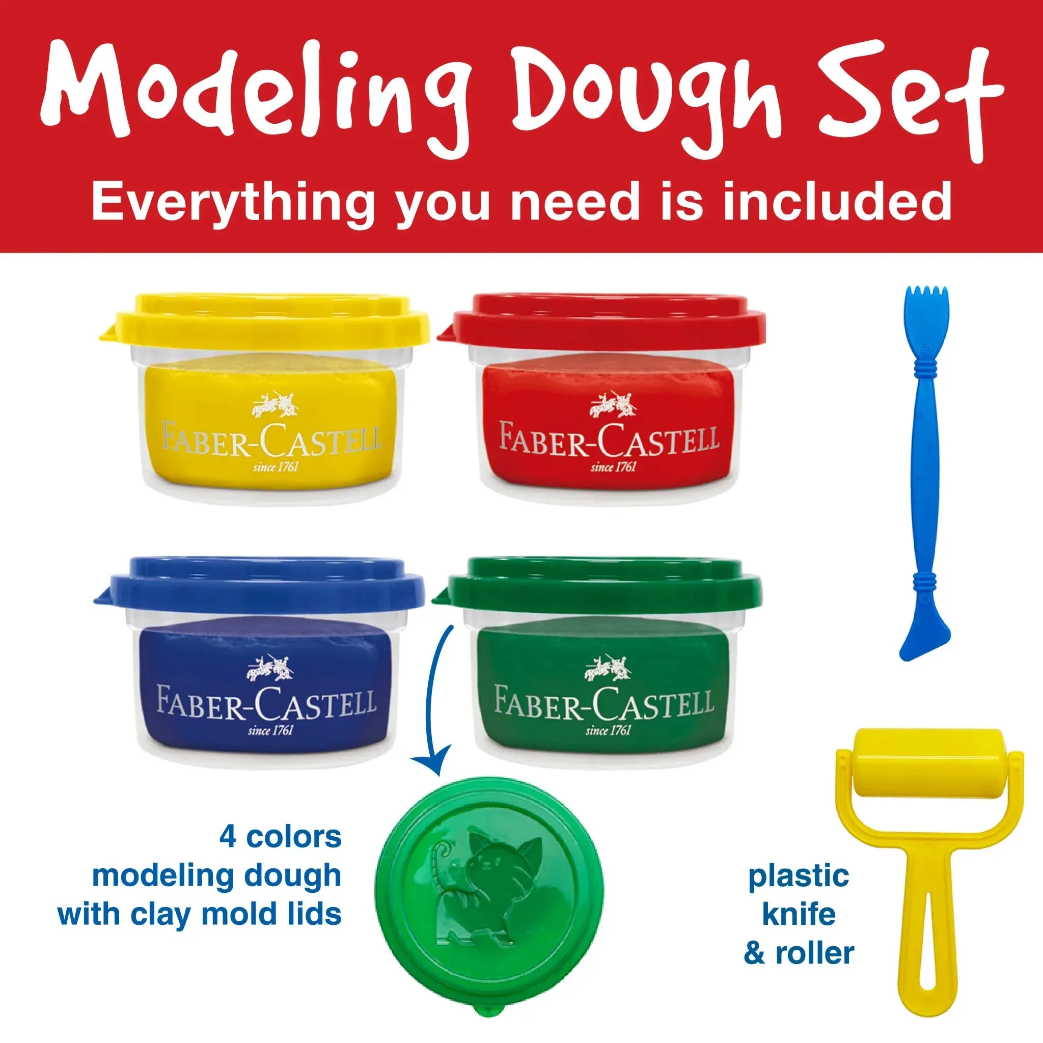 Creativity For Kids 370814 Little Creatives 4Ct Modelling Dough 50 Gm Wise - Kids Toys