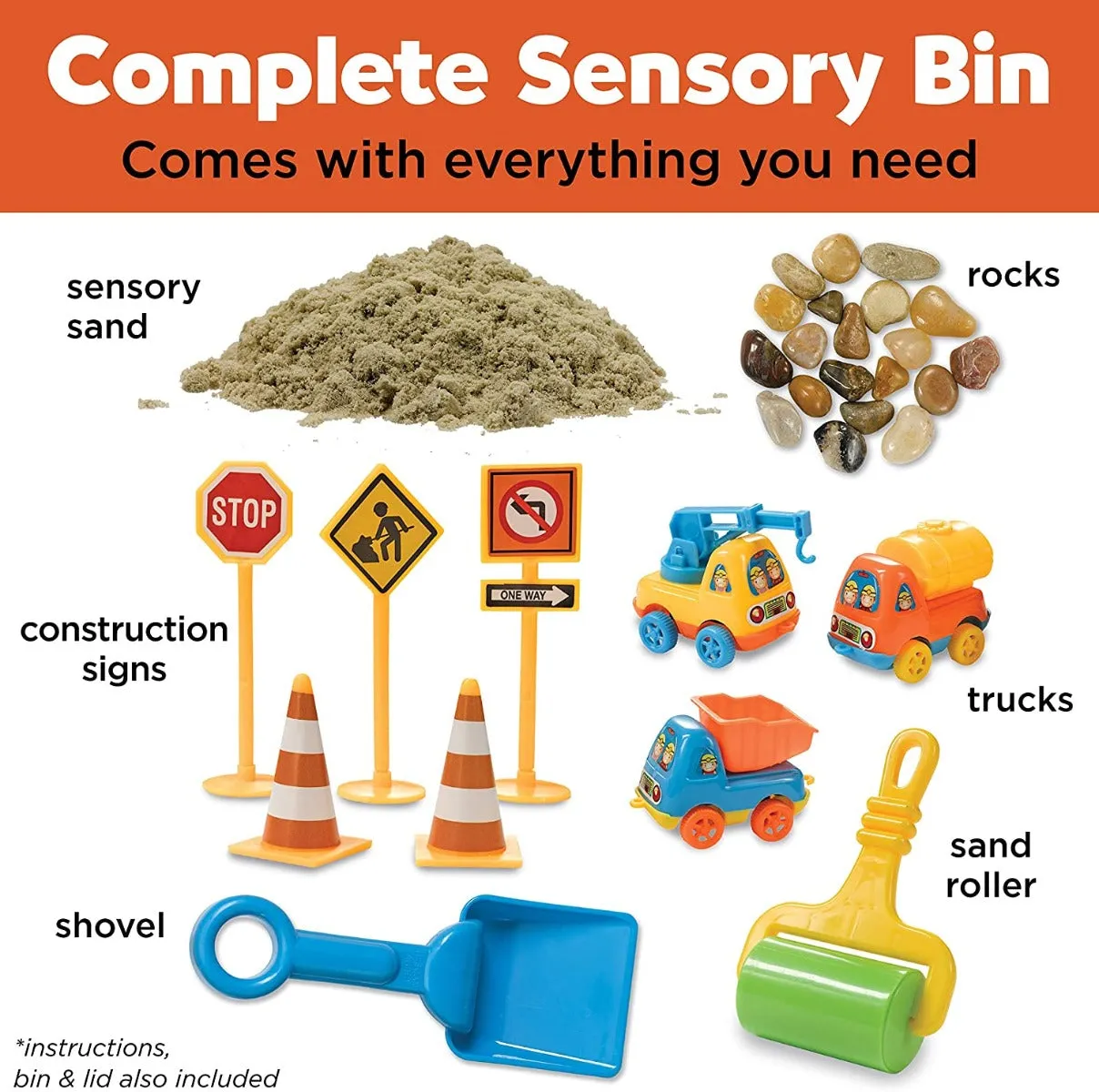 Creativity for Kids 6279 Sensory Bin Contruction Zone Wise - Kids Toys