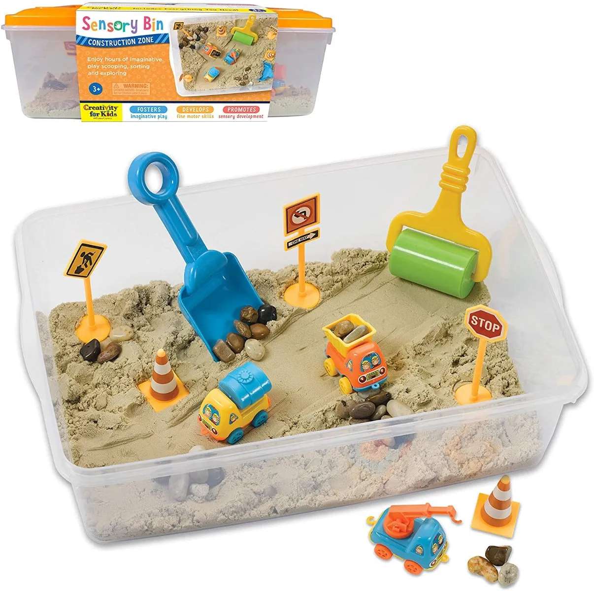 Creativity for Kids 6279 Sensory Bin Contruction Zone Wise - Kids Toys
