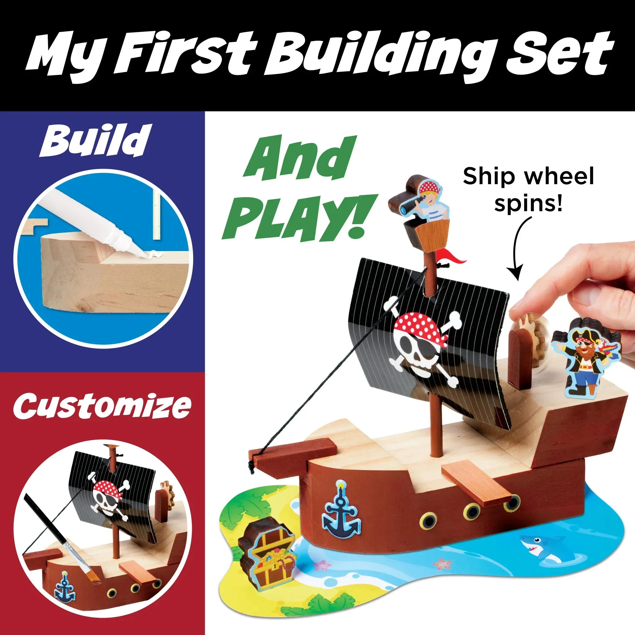 Creativity For Kids 6459 Buildeez Pirate Ship The Sea Skull Wise - Kids Toys