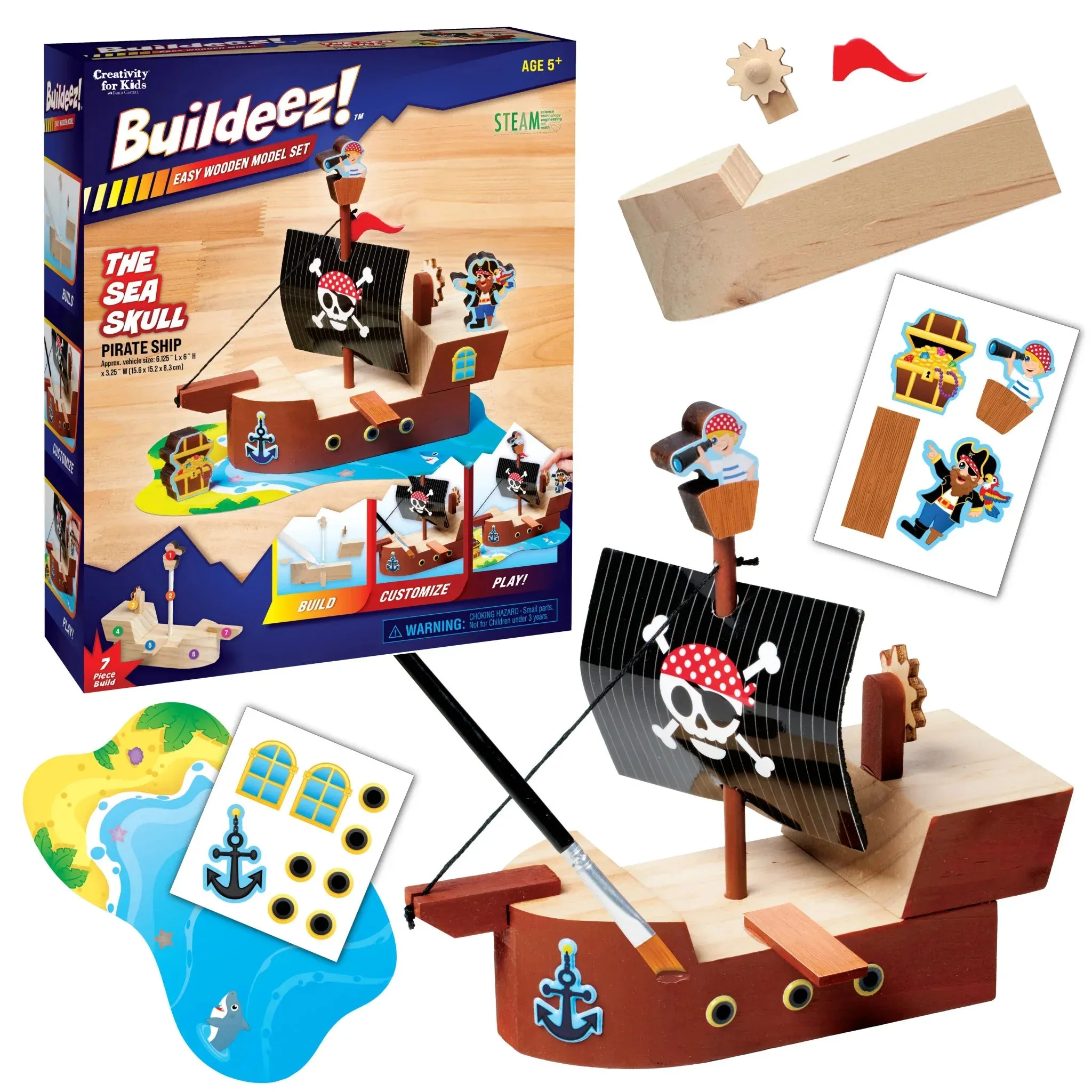 Creativity For Kids 6459 Buildeez Pirate Ship The Sea Skull Wise - Kids Toys