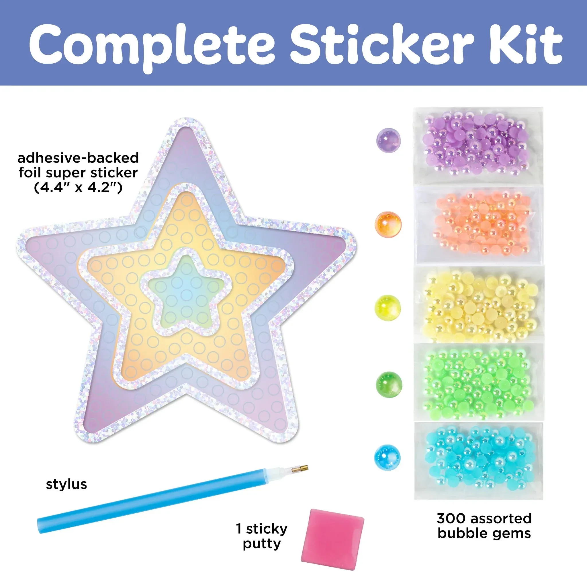 Creativity For Kids 6473 Bubble Gemssuper Sticker Star Wise - Kids Toys