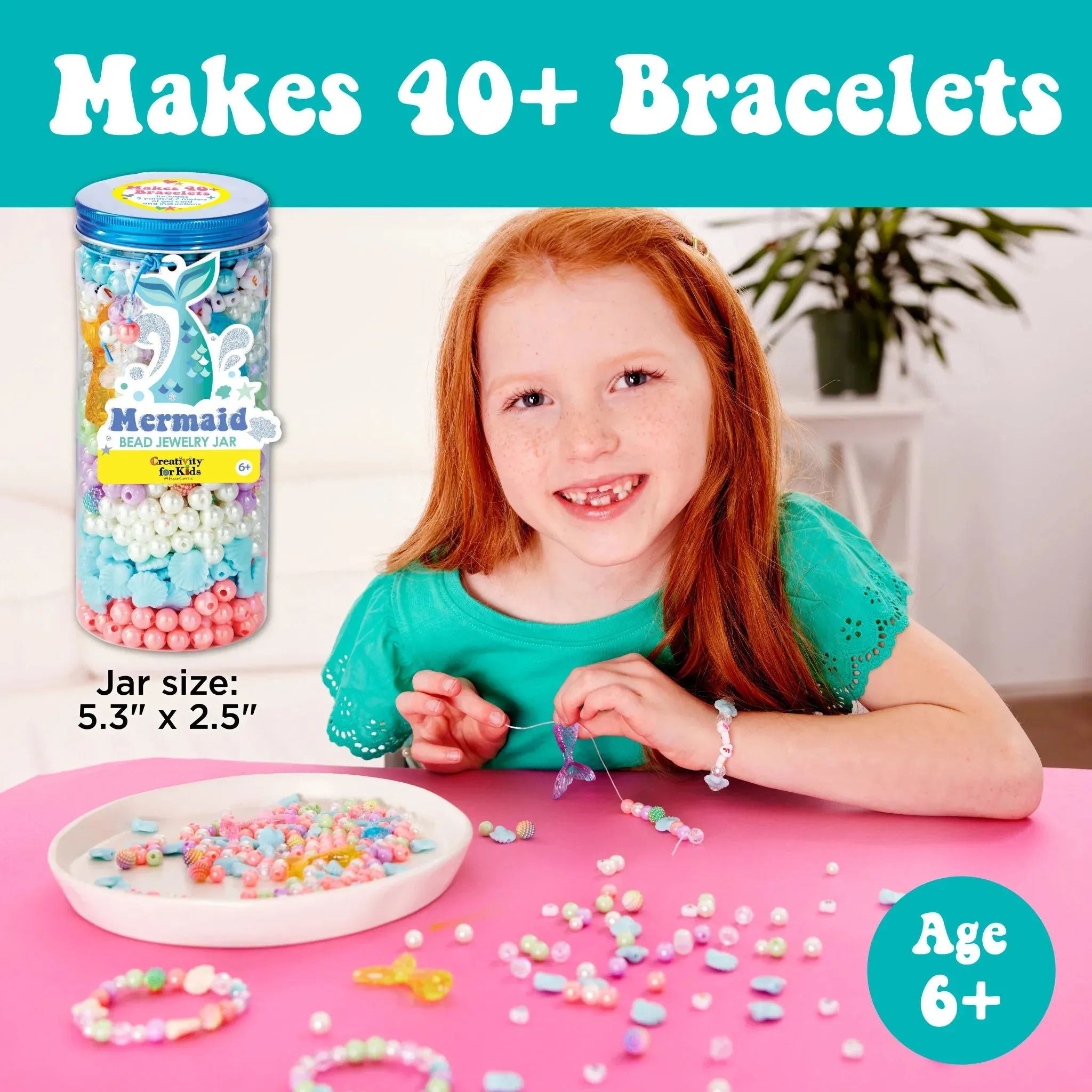Creativity For Kids 6477 Mermaid Bead Jewelry Jar Wise - Kids Toys