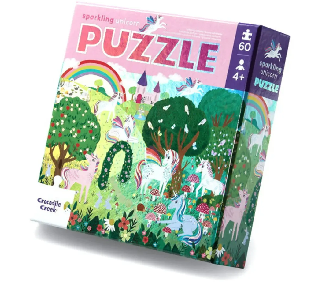 Croc Creek 60Piece Foil Puzzle Sparkling Unicorn