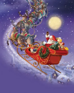 Diamond Art Christmas Flying Santa 40cm X 50cm