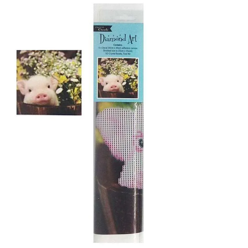 Diamond Art Pig 30cm X 40cm