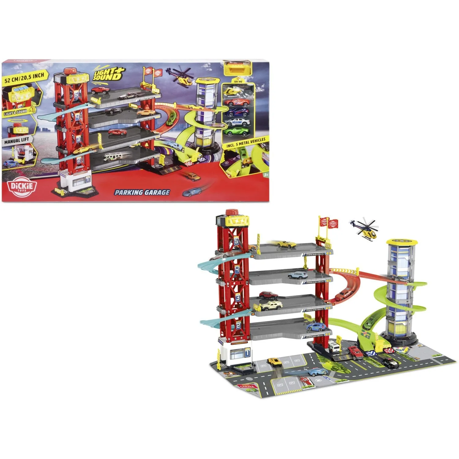 Dickie Toys Parking Garage With 4 Cars