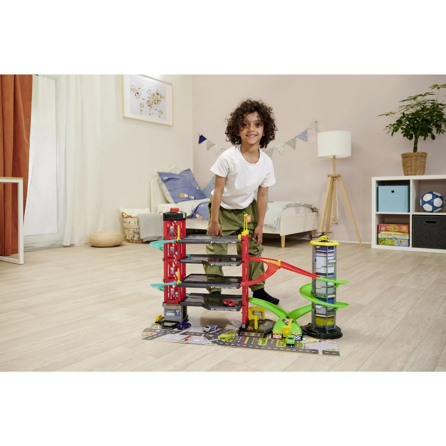 Dickie Toys Parking Garage With 4 Cars