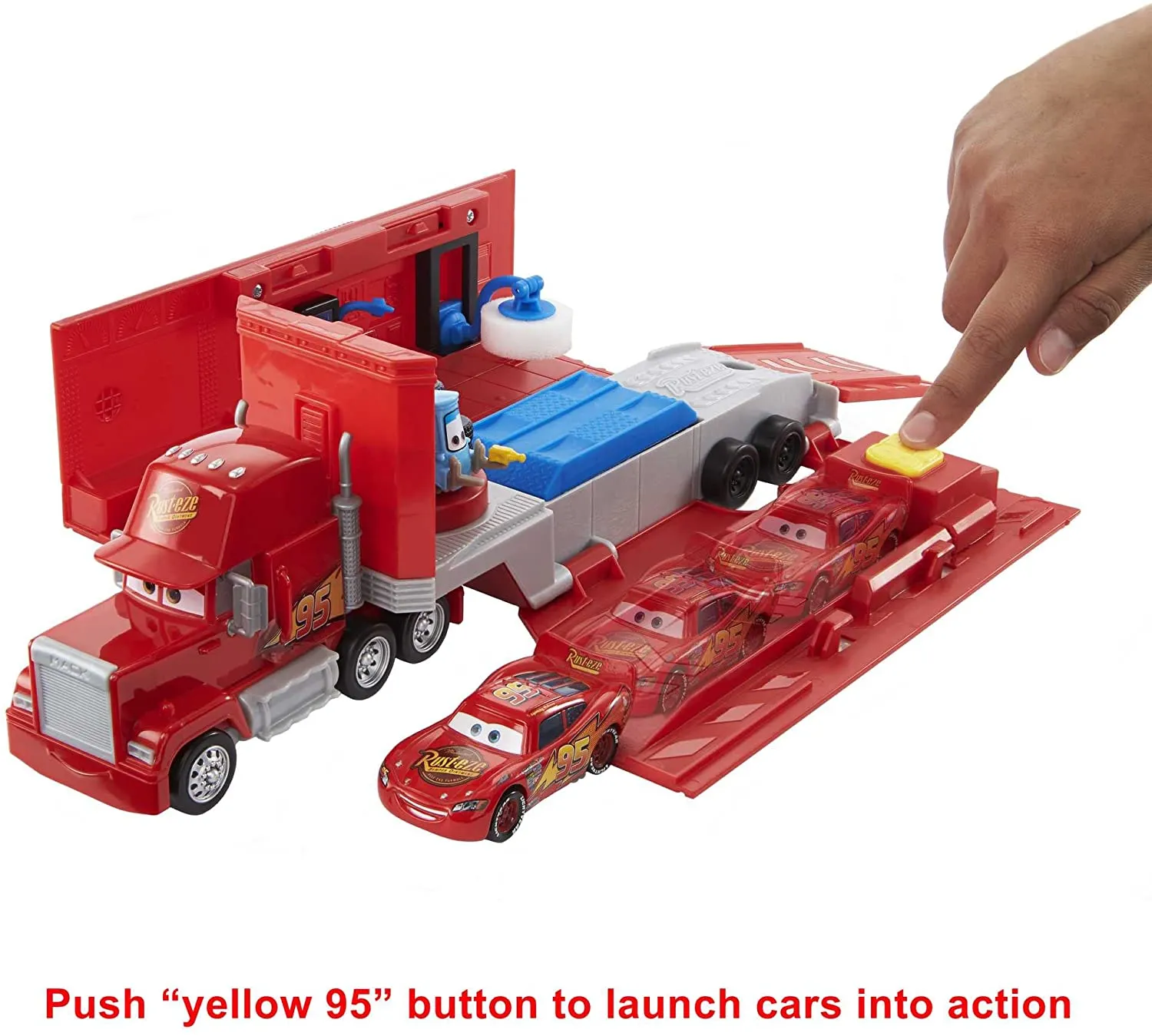 Disney Pixar Cars Transforming Mack - 2-in-1 Transporter & Tune-Up Playset for Ages 3  (HDC75)