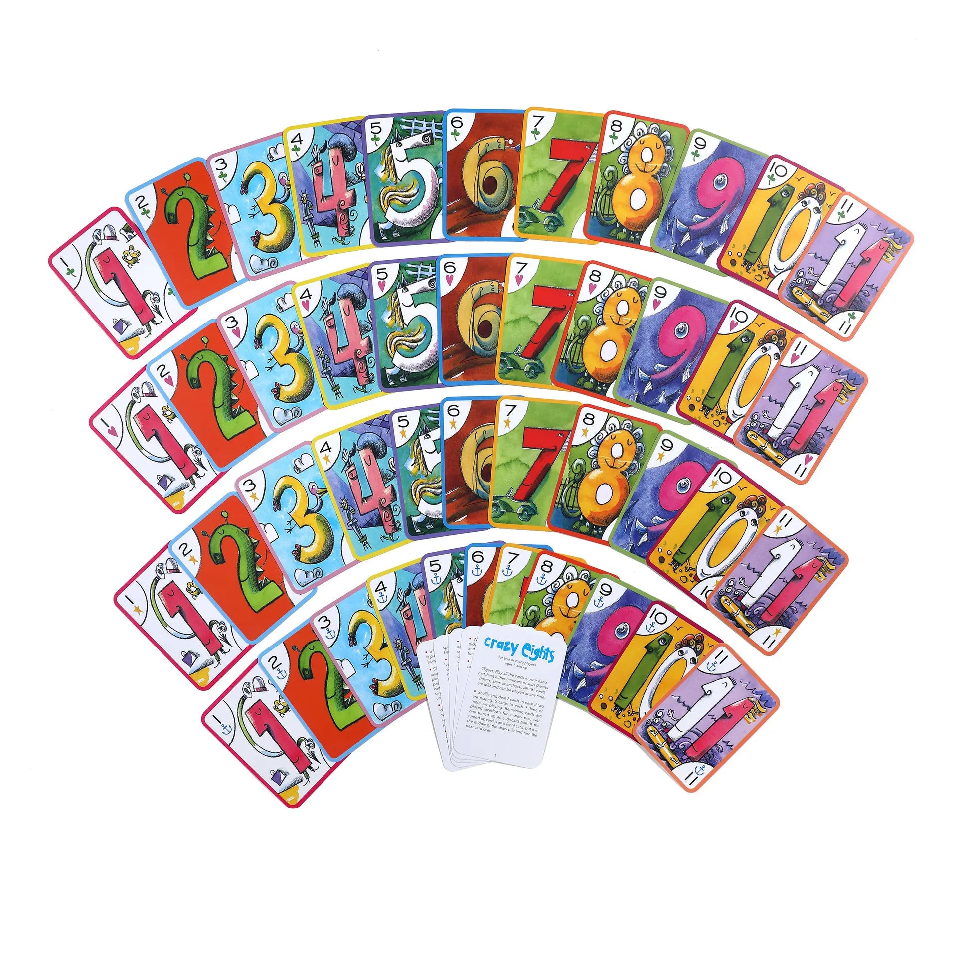 eeBoo Crazy Eight Playing Cards (2Ed)