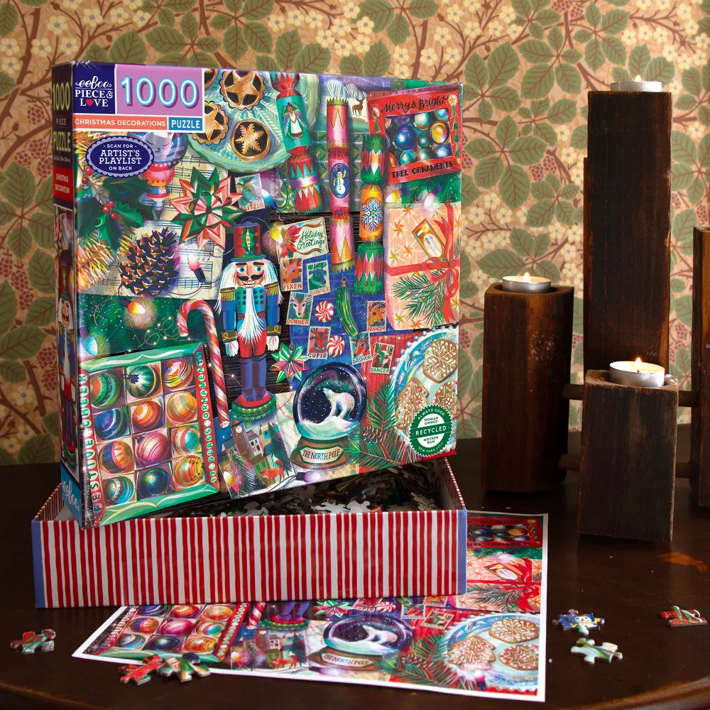 eeBoo Piece & Love Christmas Decorations Jigsaw Puzzle - 1000 pc