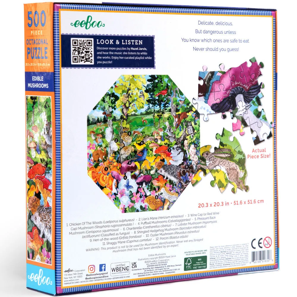 eeBoo Piece & Love Edible Mushrooms 500-Piece Puzzle