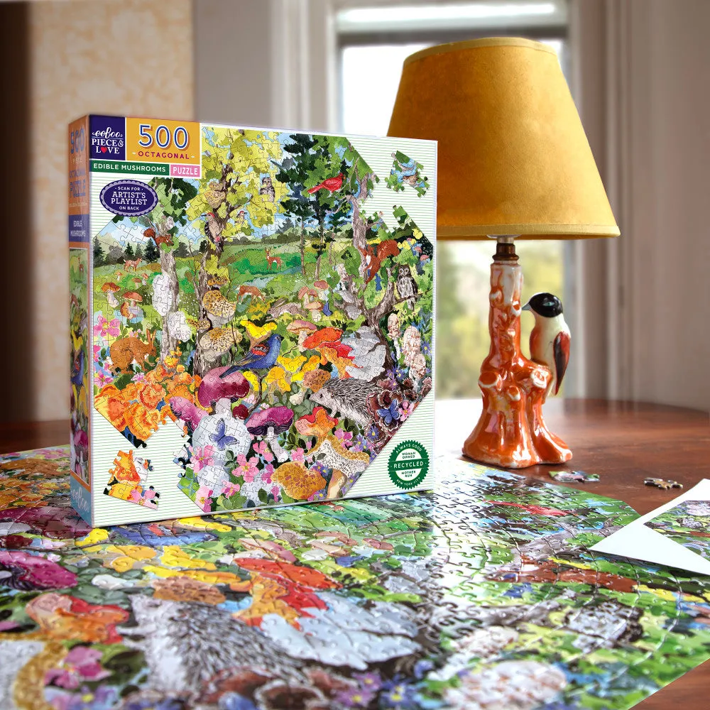 eeBoo Piece & Love Edible Mushrooms 500-Piece Puzzle