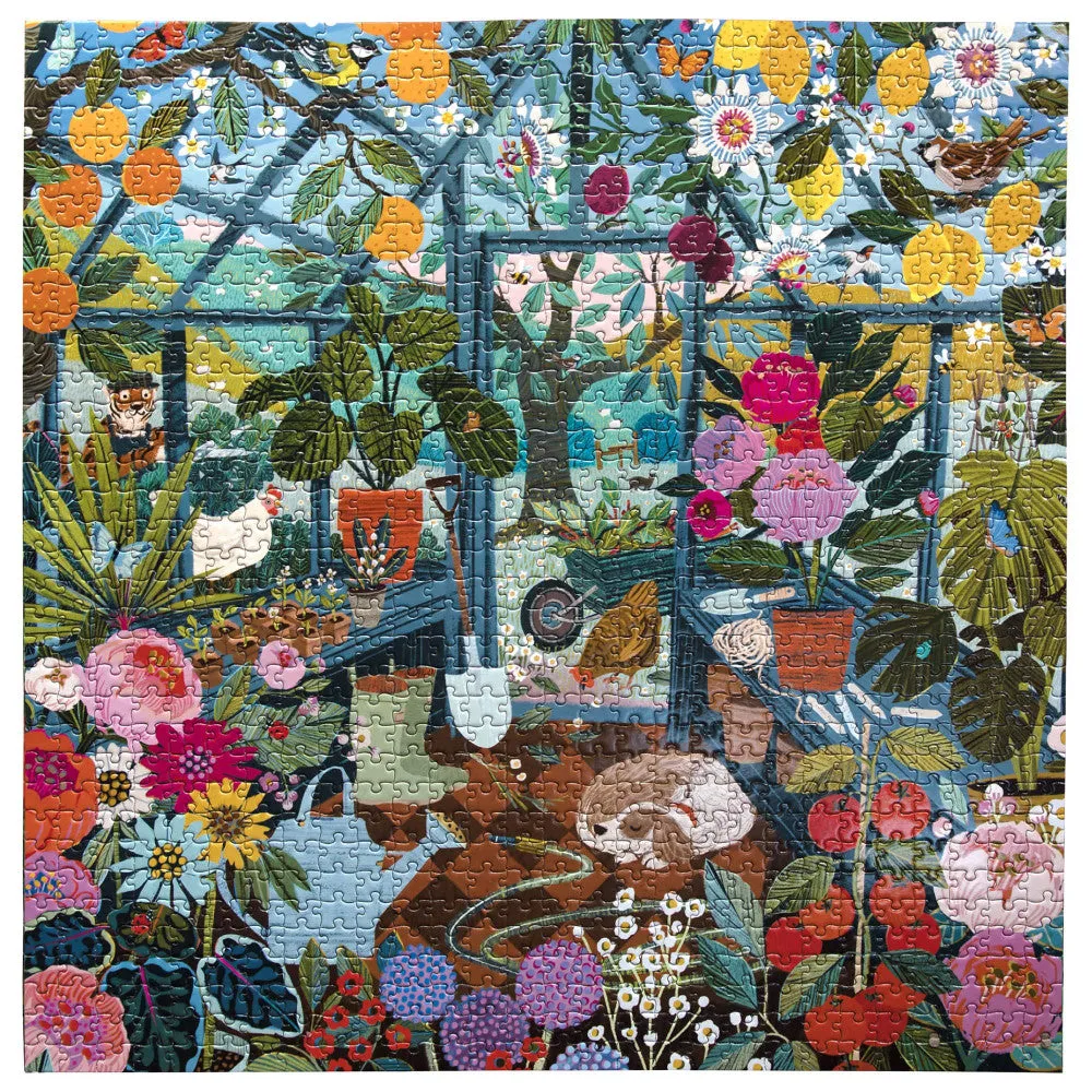 eeBoo Piece & Love English Greenhouse Jigsaw Puzzle - 1000 pc