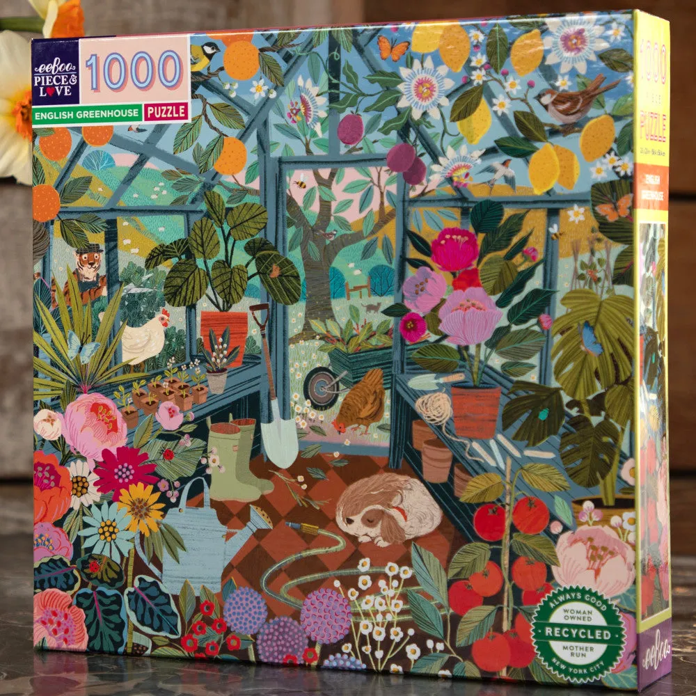 eeBoo Piece & Love English Greenhouse Jigsaw Puzzle - 1000 pc