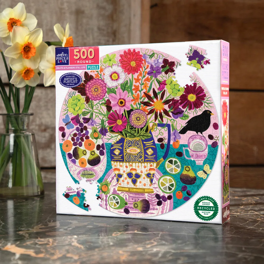 eeBoo Piece & Love Fruits & Flowers Jigsaw Puzzle - 500 pc