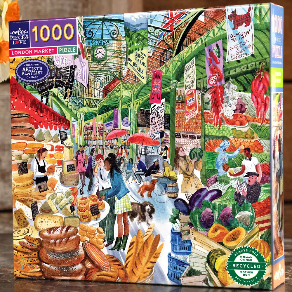 eeBoo Piece & Love: London Market 1000 pc Puzzle