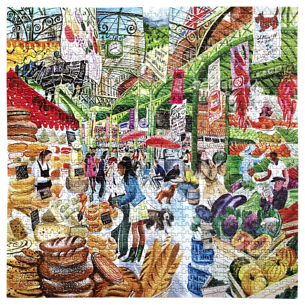 eeBoo Piece & Love: London Market 1000 pc Puzzle
