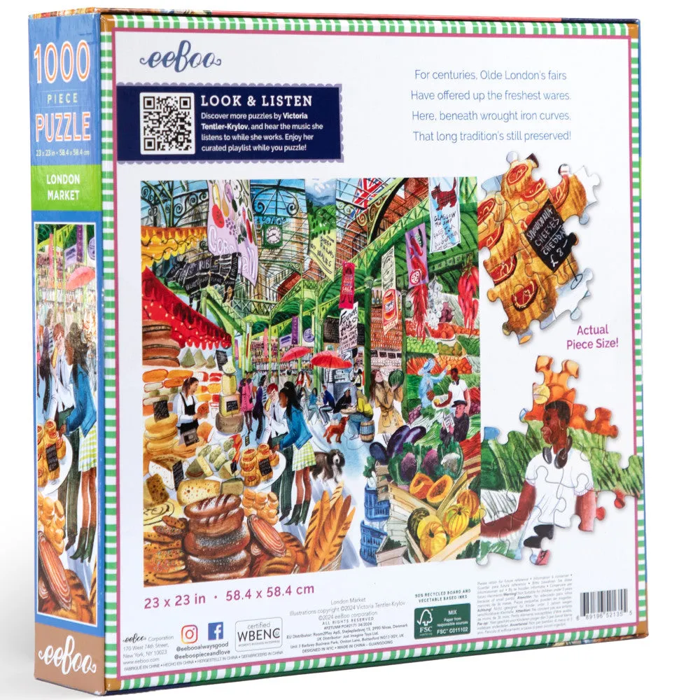 eeBoo Piece & Love: London Market 1000 pc Puzzle