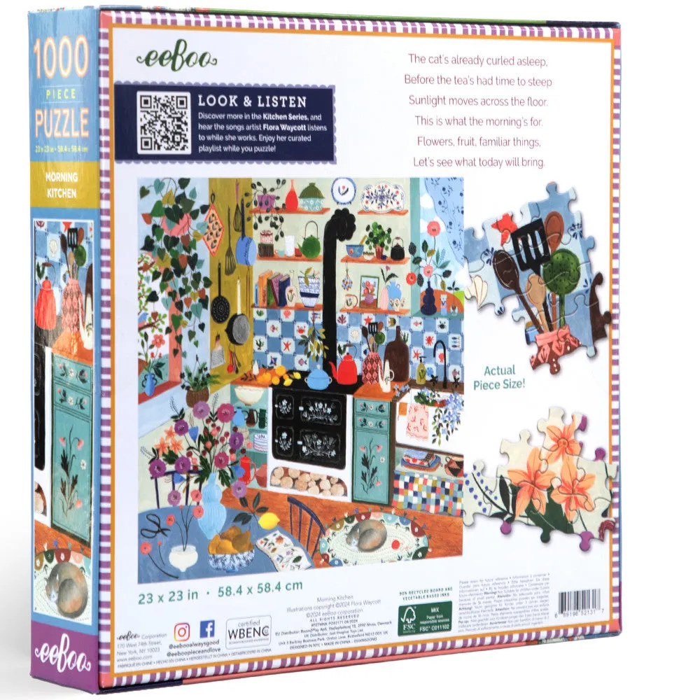 eeBoo Piece & Love Morning Kitchen 1000 Piece Puzzle