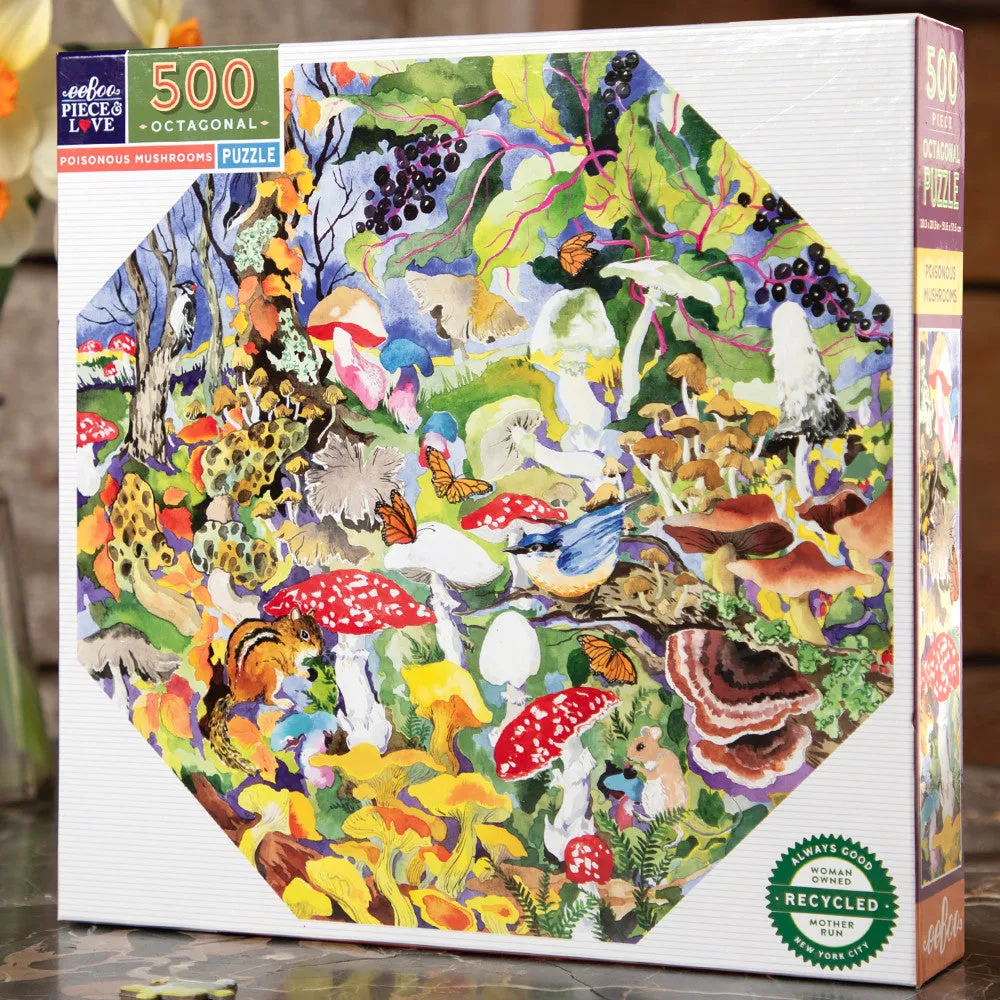 eeBoo Piece & Love: Poisonous Mushrooms Jigsaw - 500 pc