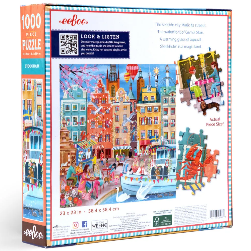 eeBoo Piece & Love Stockholm 1000-Piece Puzzle