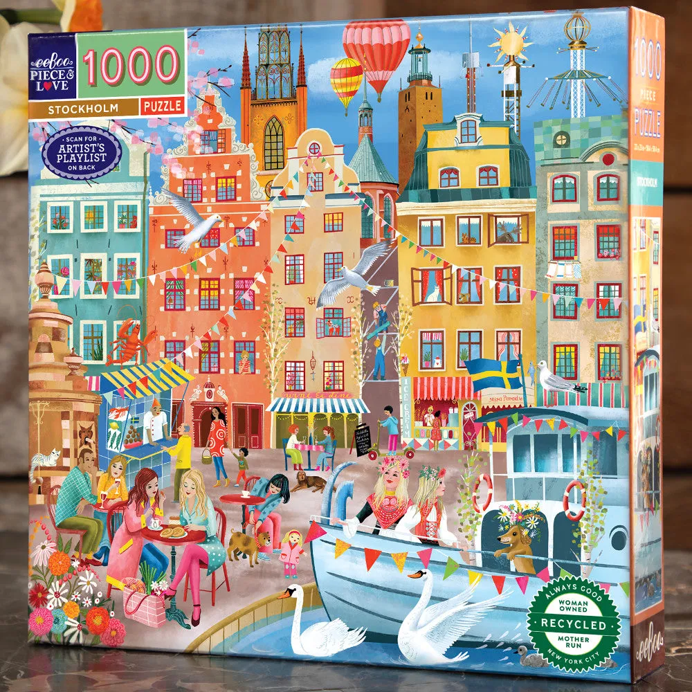 eeBoo Piece & Love Stockholm 1000-Piece Puzzle
