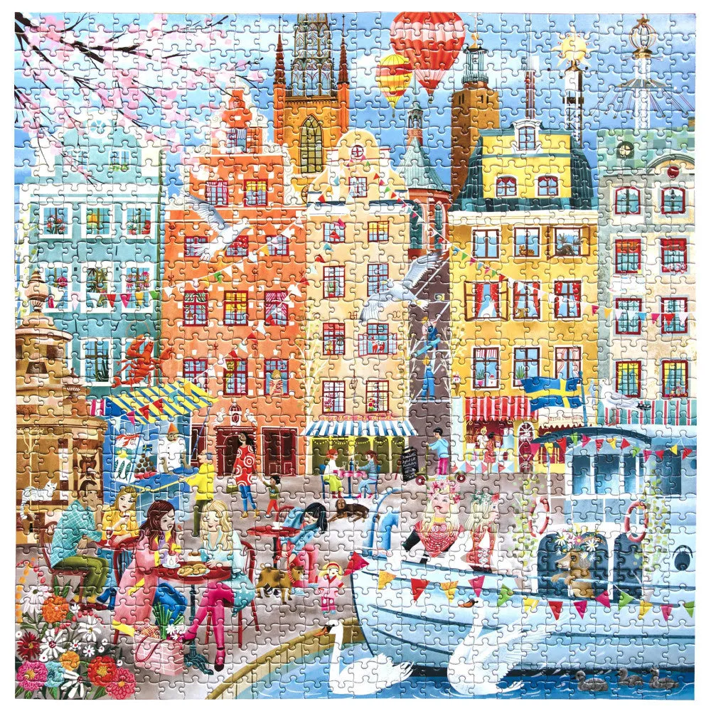 eeBoo Piece & Love Stockholm 1000-Piece Puzzle