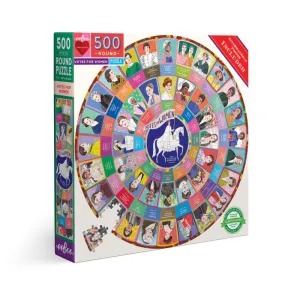 eeBoo Piece and Love Votes for Women 500-Piece Circular Jigsaw Puzzle