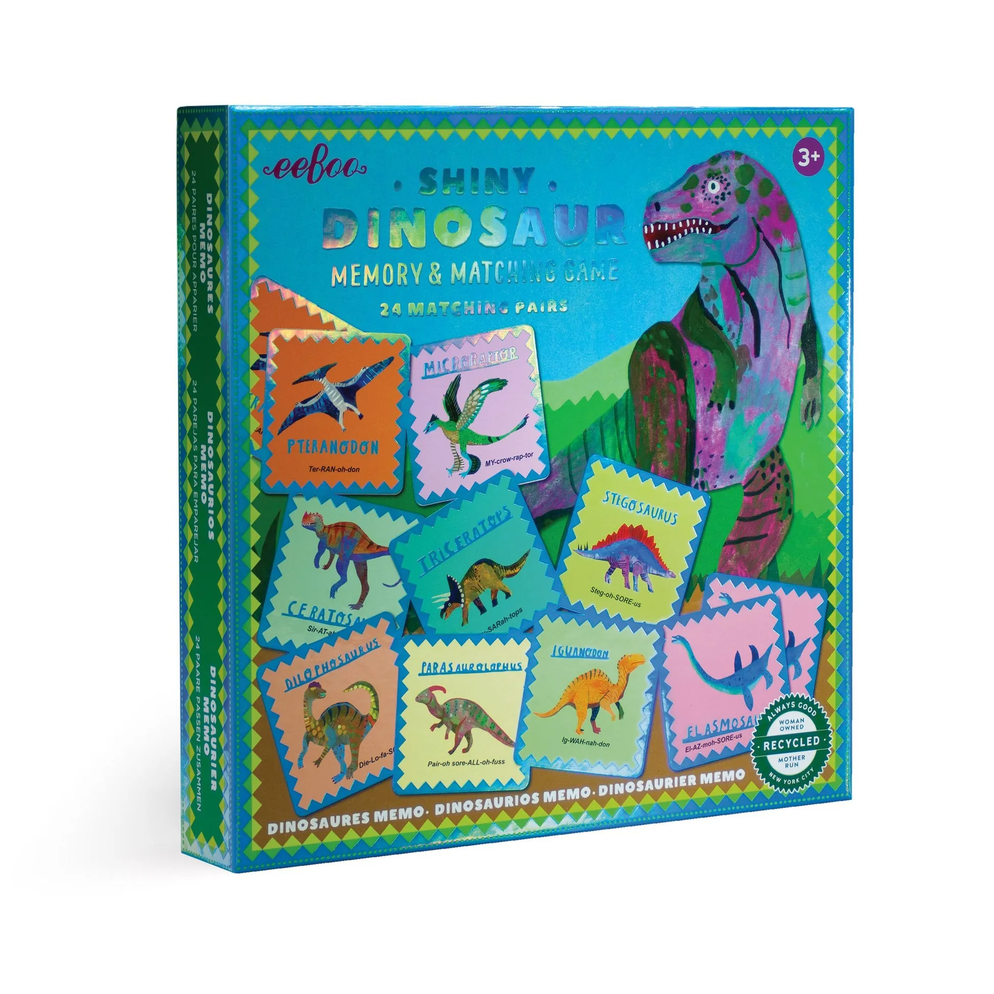 eeBoo Shiny Dinosaur Memory and Matching Game