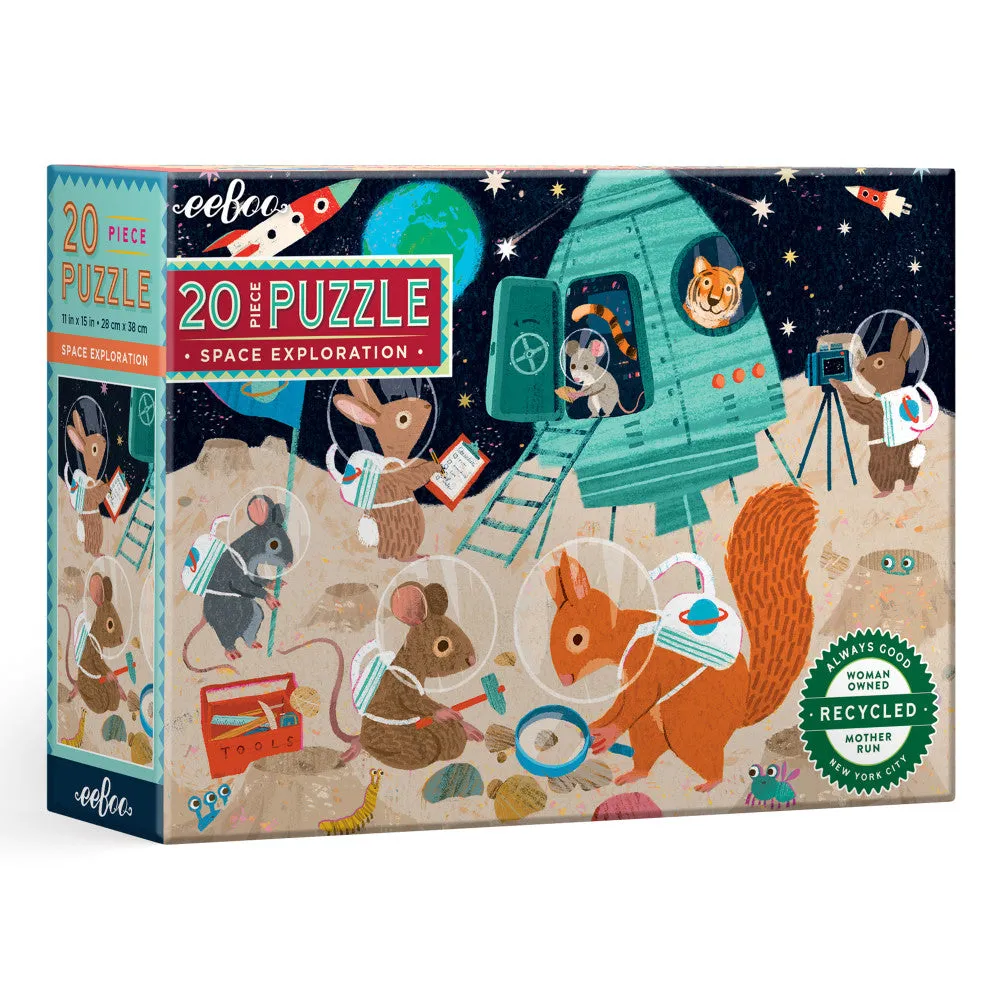 eeBoo Space Exploration 20-Piece Kids Jigsaw Puzzle, Ages 3 